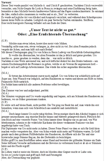 Text Eine ernüchternde Überraschung 1