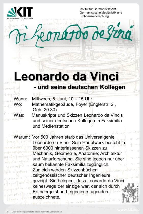 Bild Flyer zum Leonardo-Tag am KIT