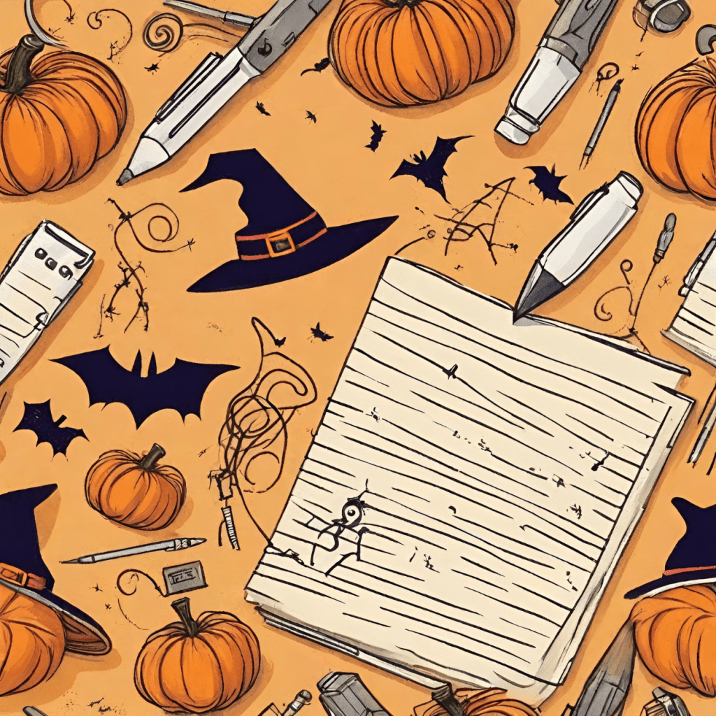 Kürbisse, Fledermäuse und Schreibutensilien